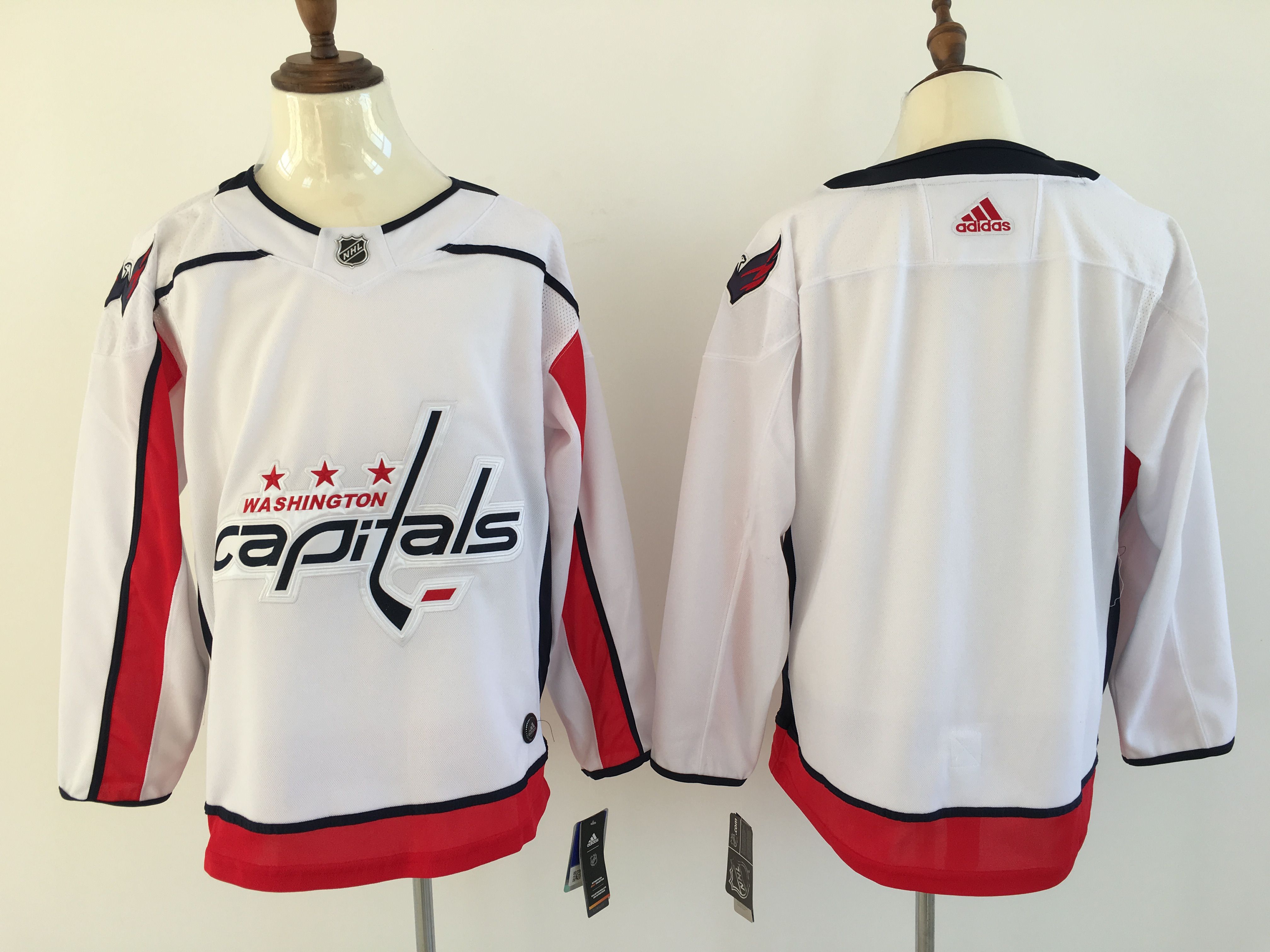 Men Washington Capitals Blank White Adidas Hockey Stitched NHL Jerseys